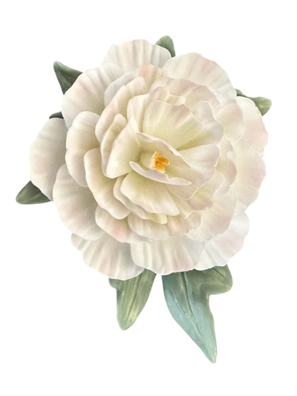 Aerin Bloom Fine Porcelain Flower White and Pink, Hand- Painted - Picture 6 of 9